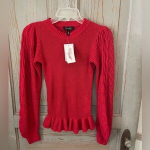 JESSICA SIMPSON Chilli Pepper GEMMA Knit Sweater NWT
